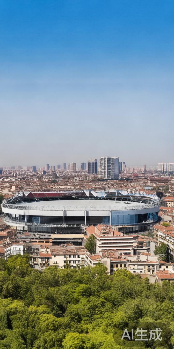 米兰体育场全称为“圣西罗体育场”，地理位置优越，位